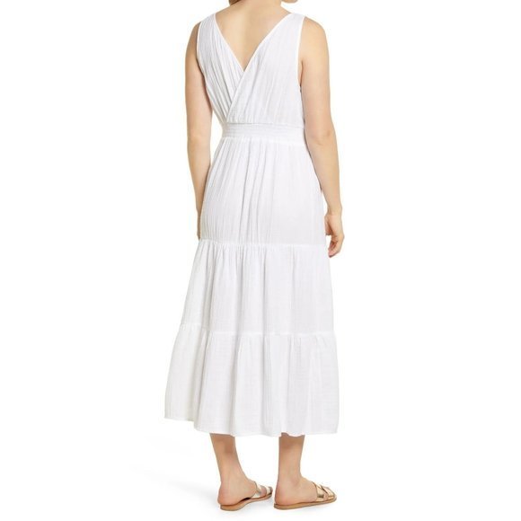BEACHLUNCHLOUNGE Yuna Sleeveless Cotton Double Cloth Midi Dress - Medium - Picture 2 of 5